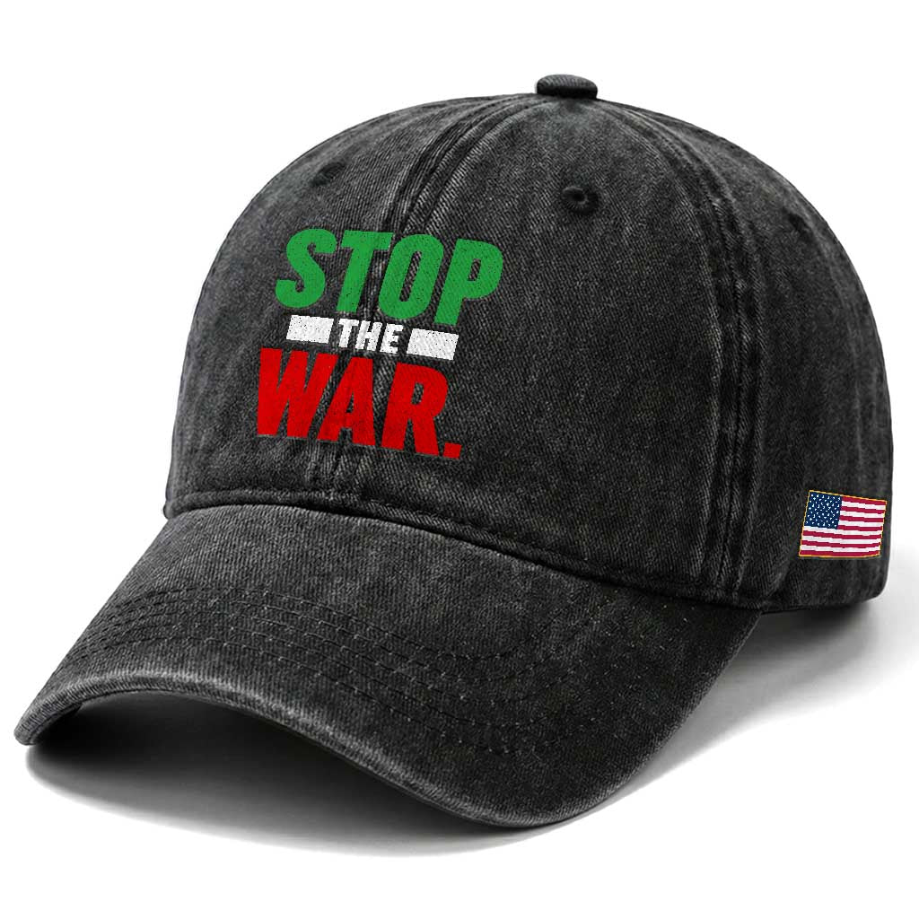 Free Iran Support Iranian MIGA Washed Cotton Baseball Cap Stop The War