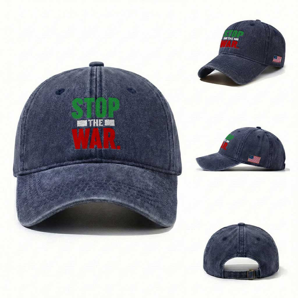 Free Iran Support Iranian MIGA Washed Cotton Baseball Cap Stop The War