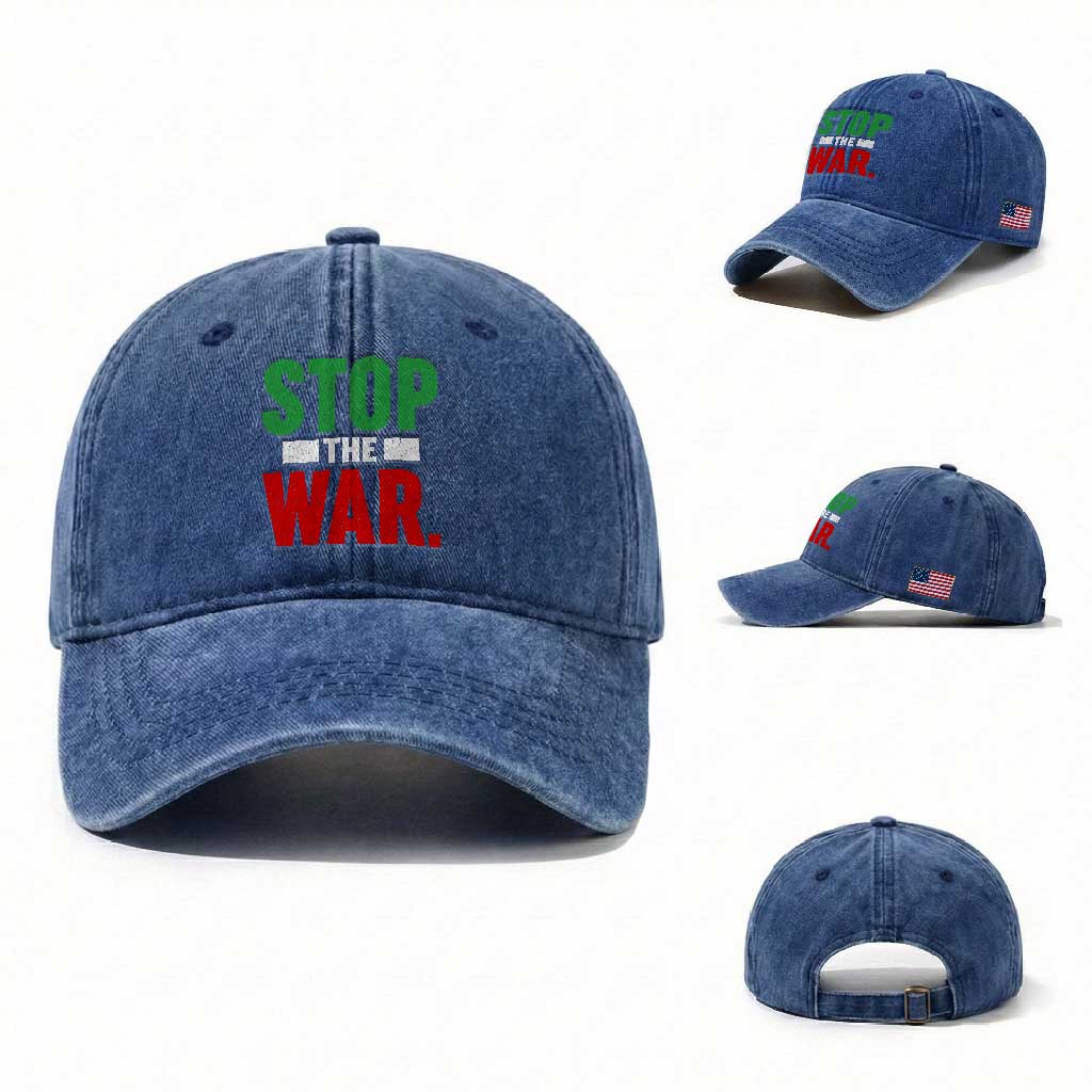 Free Iran Support Iranian MIGA Washed Cotton Baseball Cap Stop The War