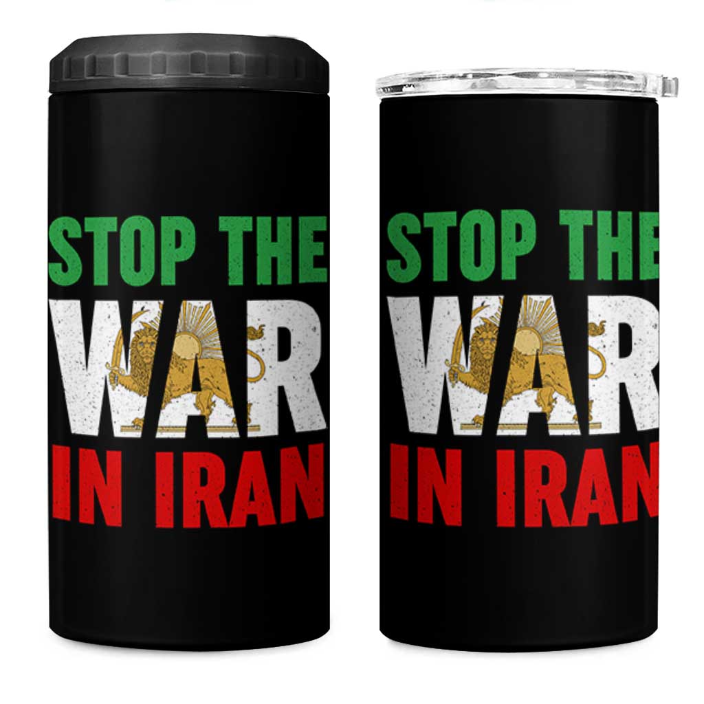 Free Iran Support Iranian MIGA 4 in 1 Can Cooler Tumbler Stop The War In Iran