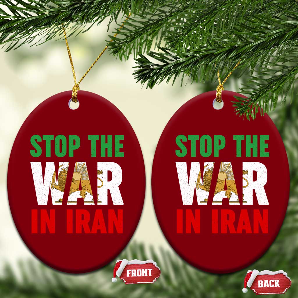 Free Iran Support Iranian MIGA Ceramic Ornament Stop The War In Iran