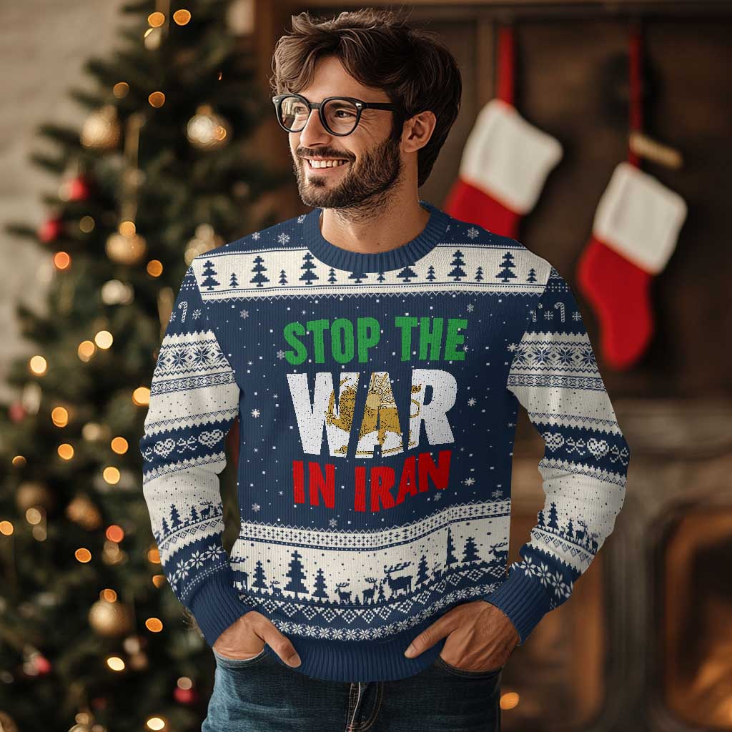 Free Iran Support Iranian MIGA Ugly Christmas Sweater Stop The War In Iran