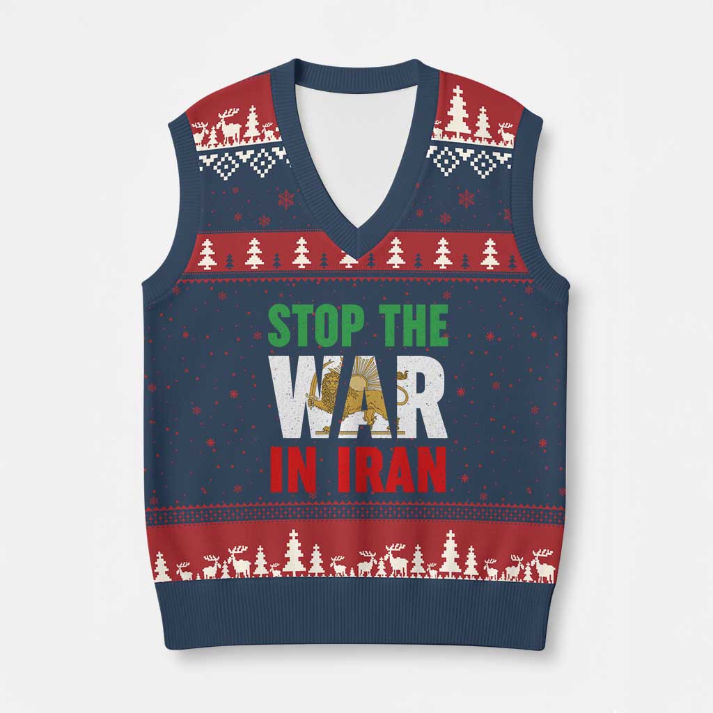 Free Iran Support Iranian MIGA V-Neck Knit Sweater Vest Stop The War In Iran