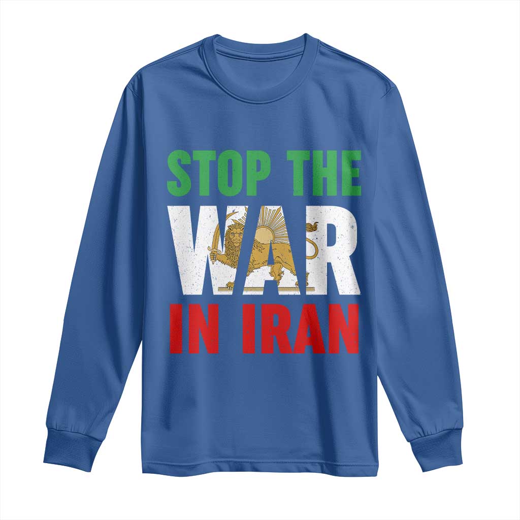 Free Iran Support Iranian MIGA Long Sleeve Shirt Stop The War In Iran