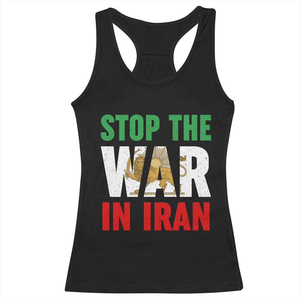 Free Iran Support Iranian MIGA Racerback Tank Top Stop The War In Iran