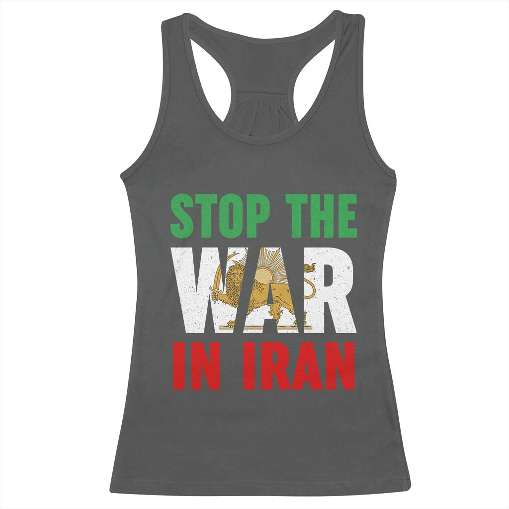 Free Iran Support Iranian MIGA Racerback Tank Top Stop The War In Iran