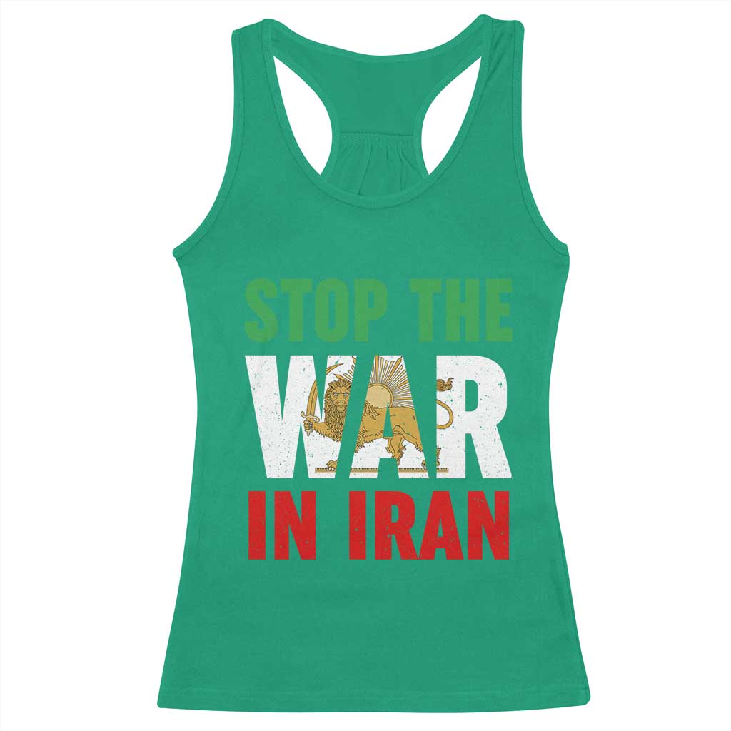 Free Iran Support Iranian MIGA Racerback Tank Top Stop The War In Iran