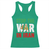 Free Iran Support Iranian MIGA Racerback Tank Top Stop The War In Iran