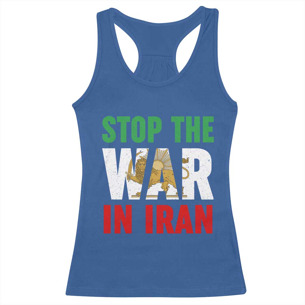 Free Iran Support Iranian MIGA Racerback Tank Top Stop The War In Iran
