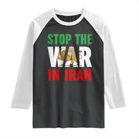 Free Iran Support Iranian MIGA Raglan Shirt Stop The War In Iran