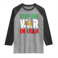 Free Iran Support Iranian MIGA Raglan Shirt Stop The War In Iran