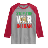 Free Iran Support Iranian MIGA Raglan Shirt Stop The War In Iran