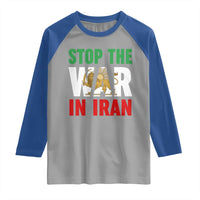 Free Iran Support Iranian MIGA Raglan Shirt Stop The War In Iran