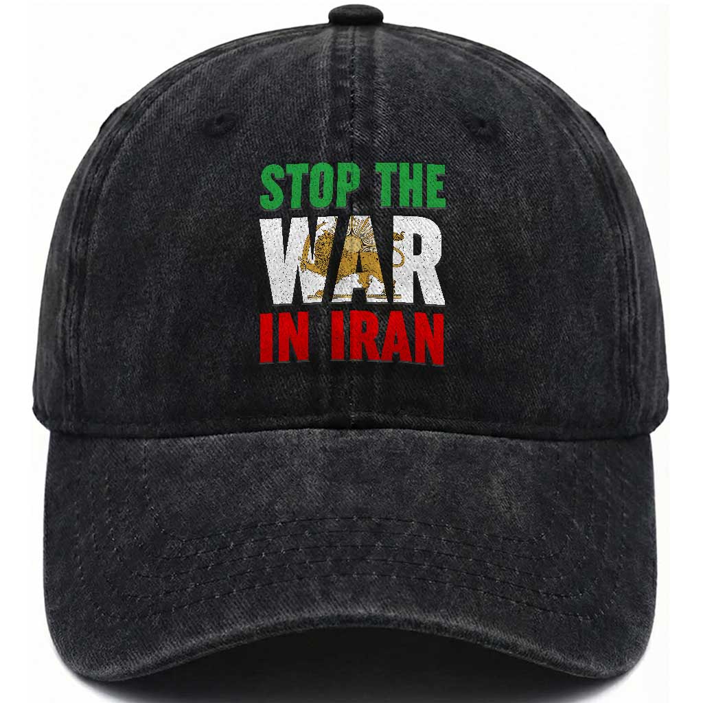 Free Iran Support Iranian MIGA Washed Cotton Baseball Cap Stop The War In Iran