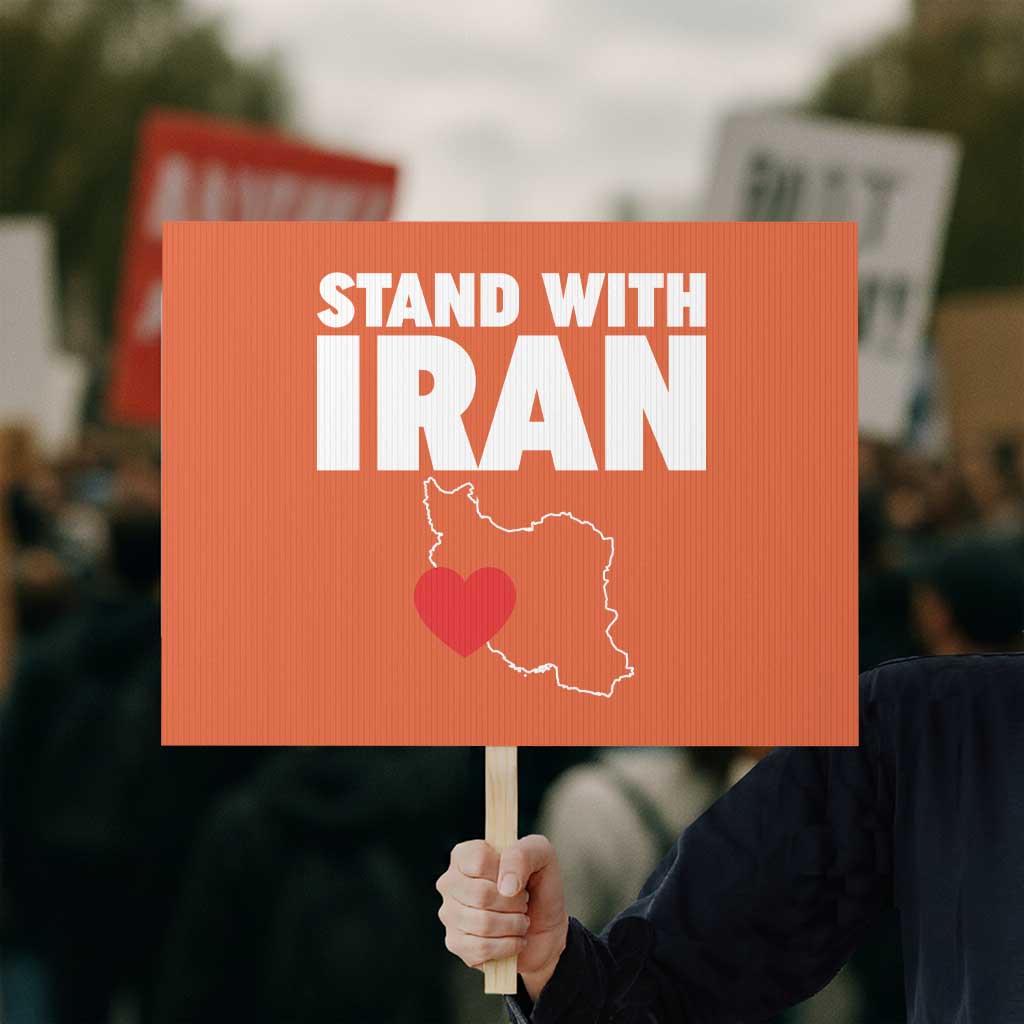 Free Iran Support Iranian MIGA Protest Sign