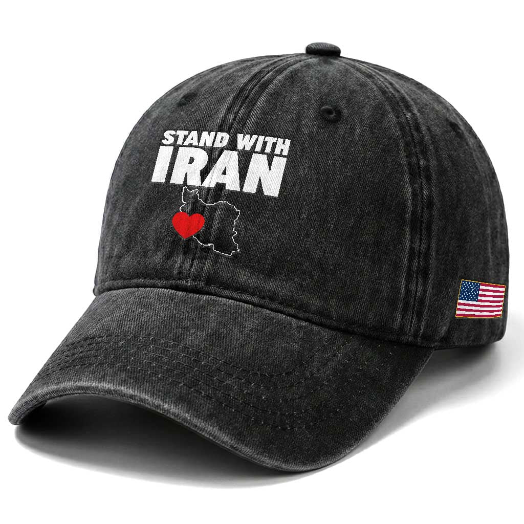 Free Iran Support Iranian MIGA Washed Cotton Baseball Cap