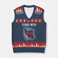 Free Iran Support V-Neck Knit Sweater Vest Stand With Iran