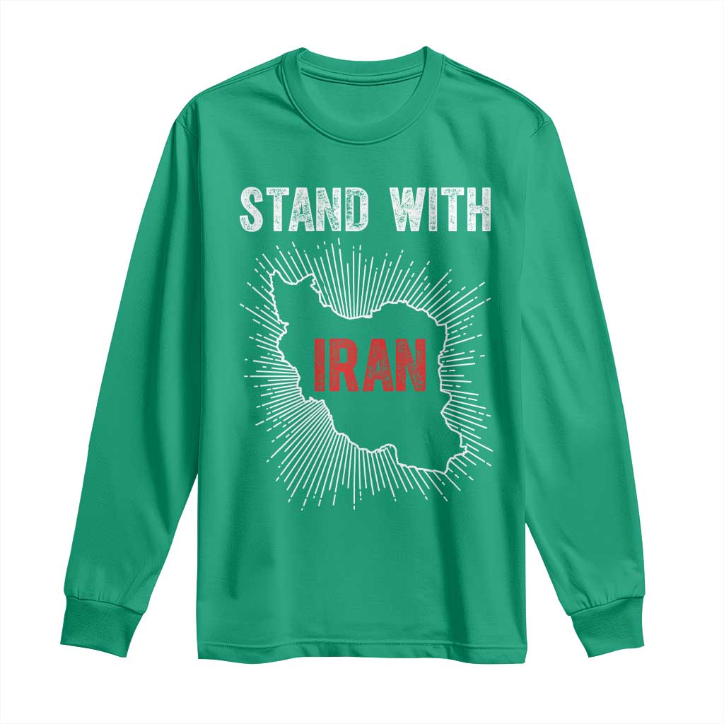 Free Iran Support Long Sleeve Shirt Stand With Iran