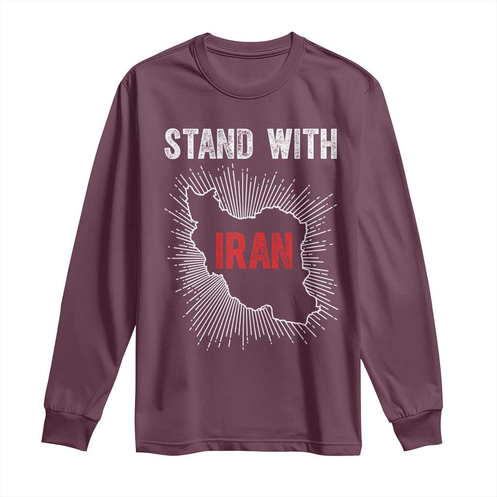 Free Iran Support Long Sleeve Shirt Stand With Iran