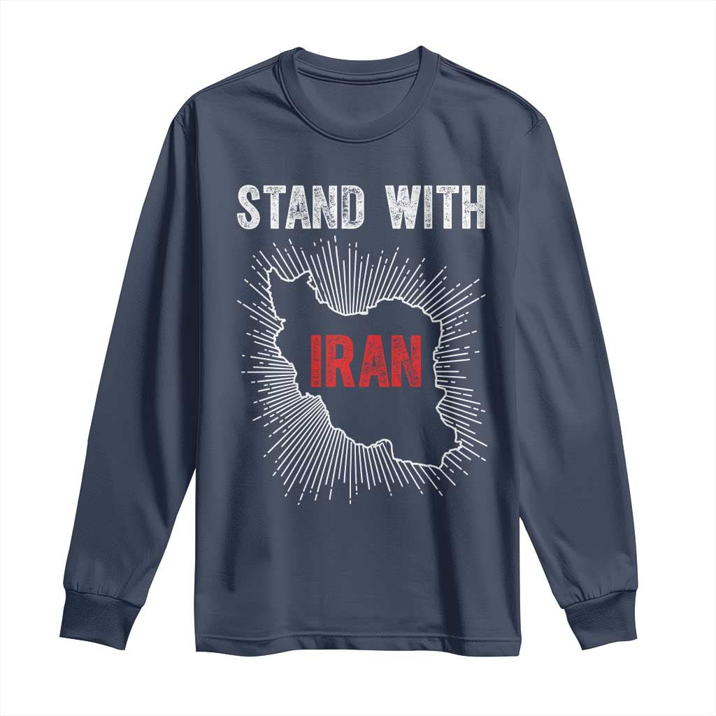 Free Iran Support Long Sleeve Shirt Stand With Iran