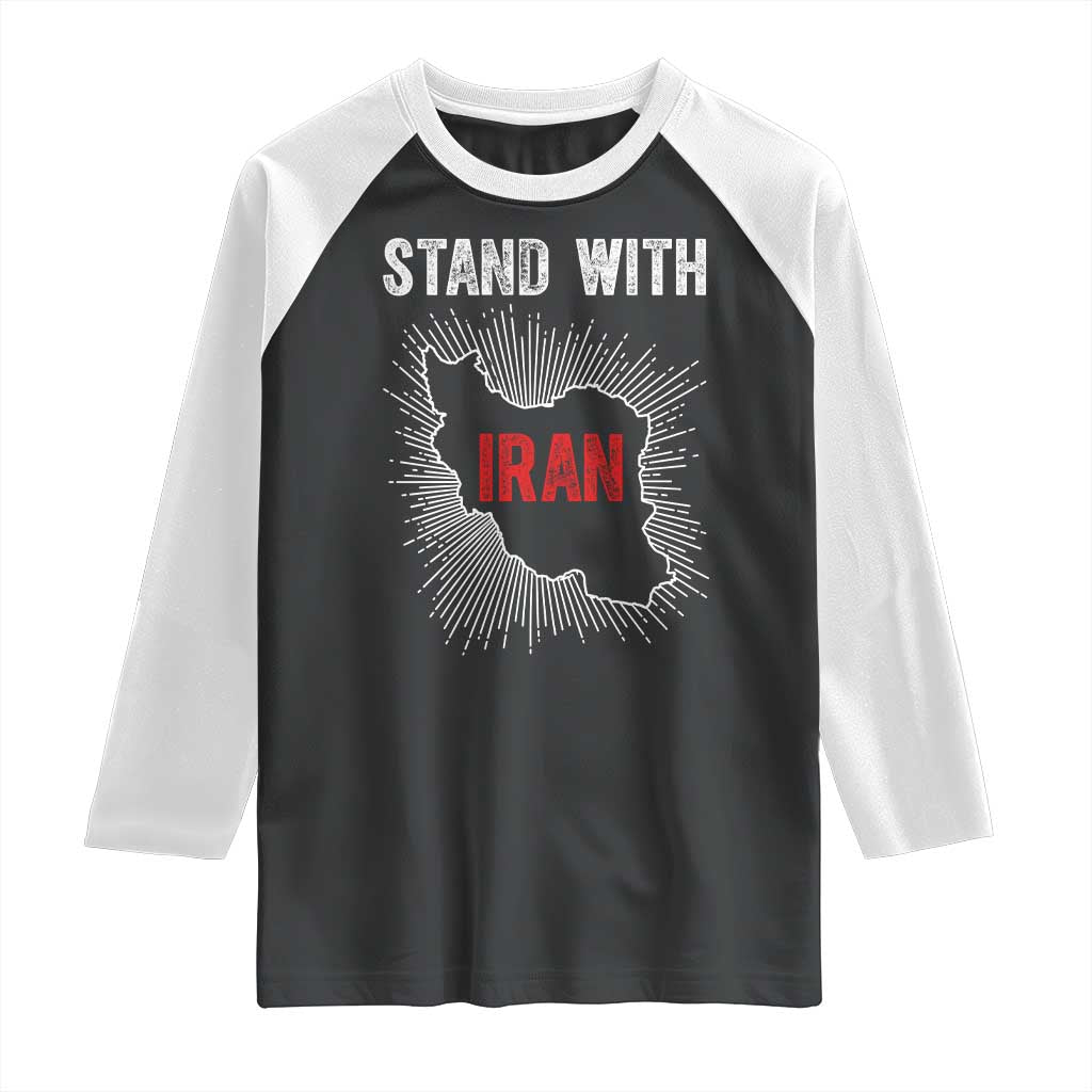 Free Iran Support Raglan Shirt Stand With Iran