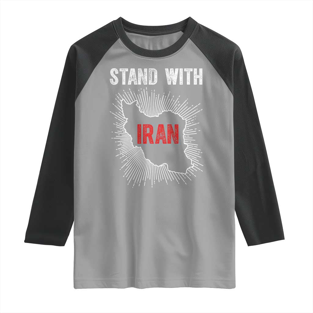 Free Iran Support Raglan Shirt Stand With Iran