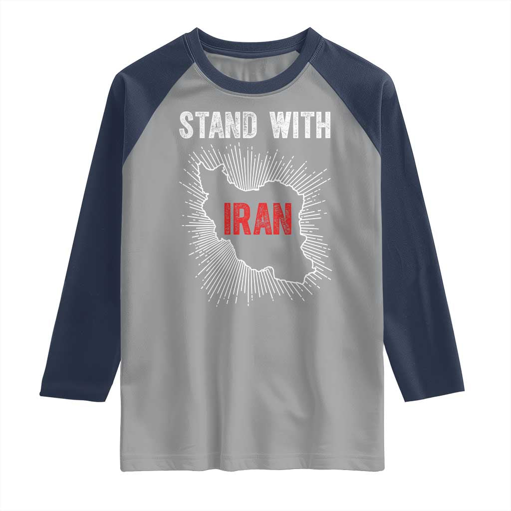 Free Iran Support Raglan Shirt Stand With Iran