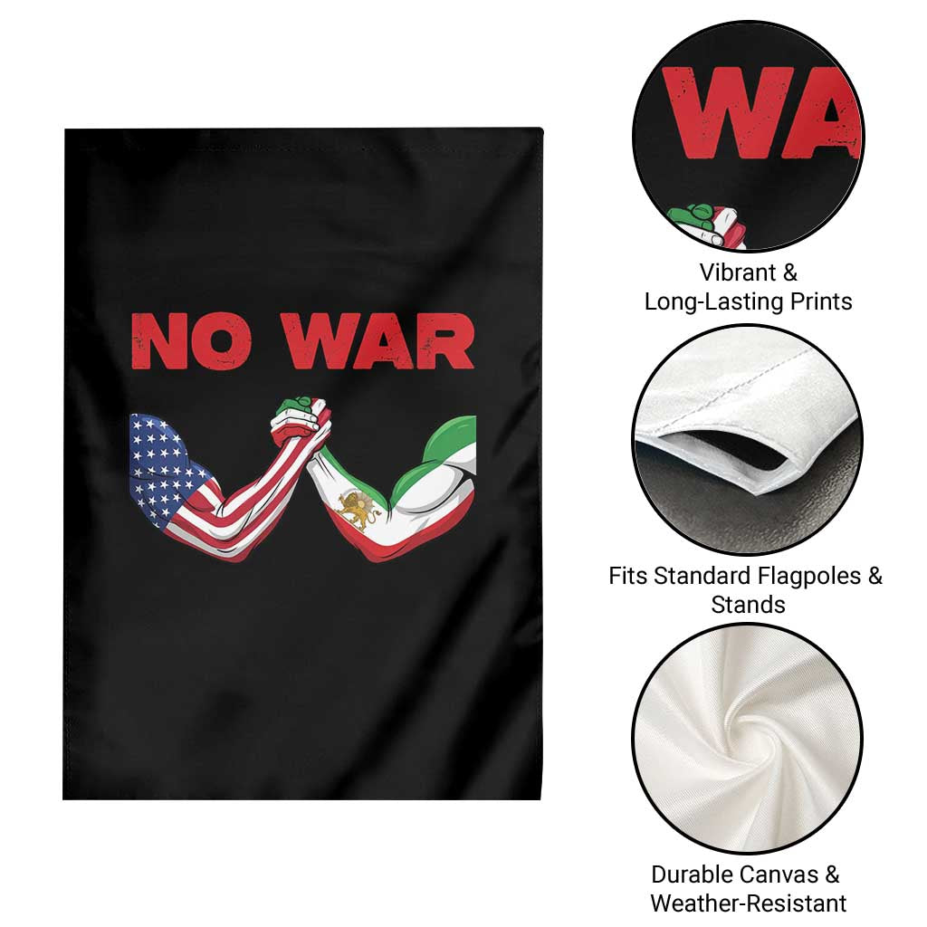 Free Iran Garden Flag No War Support Iranian Freedom