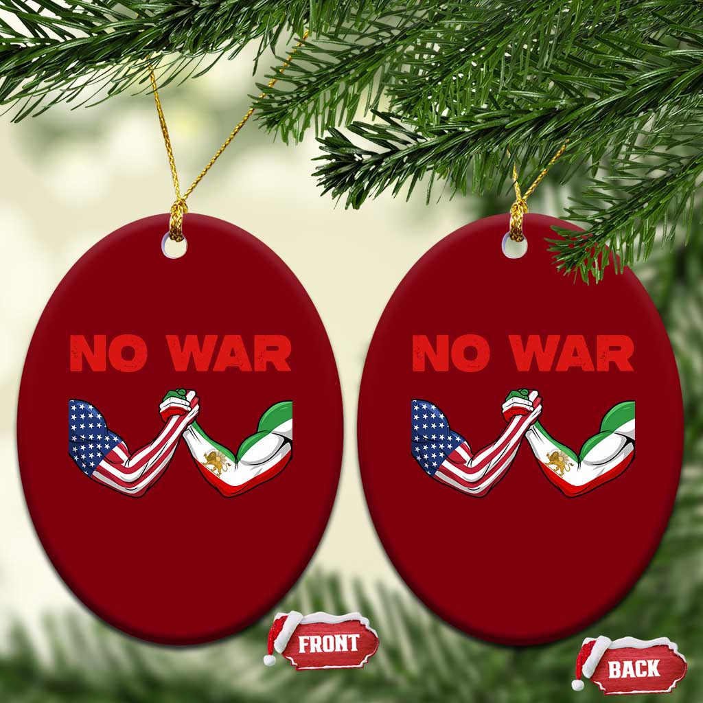 Free Iran Ceramic Ornament No War Support Iranian Freedom