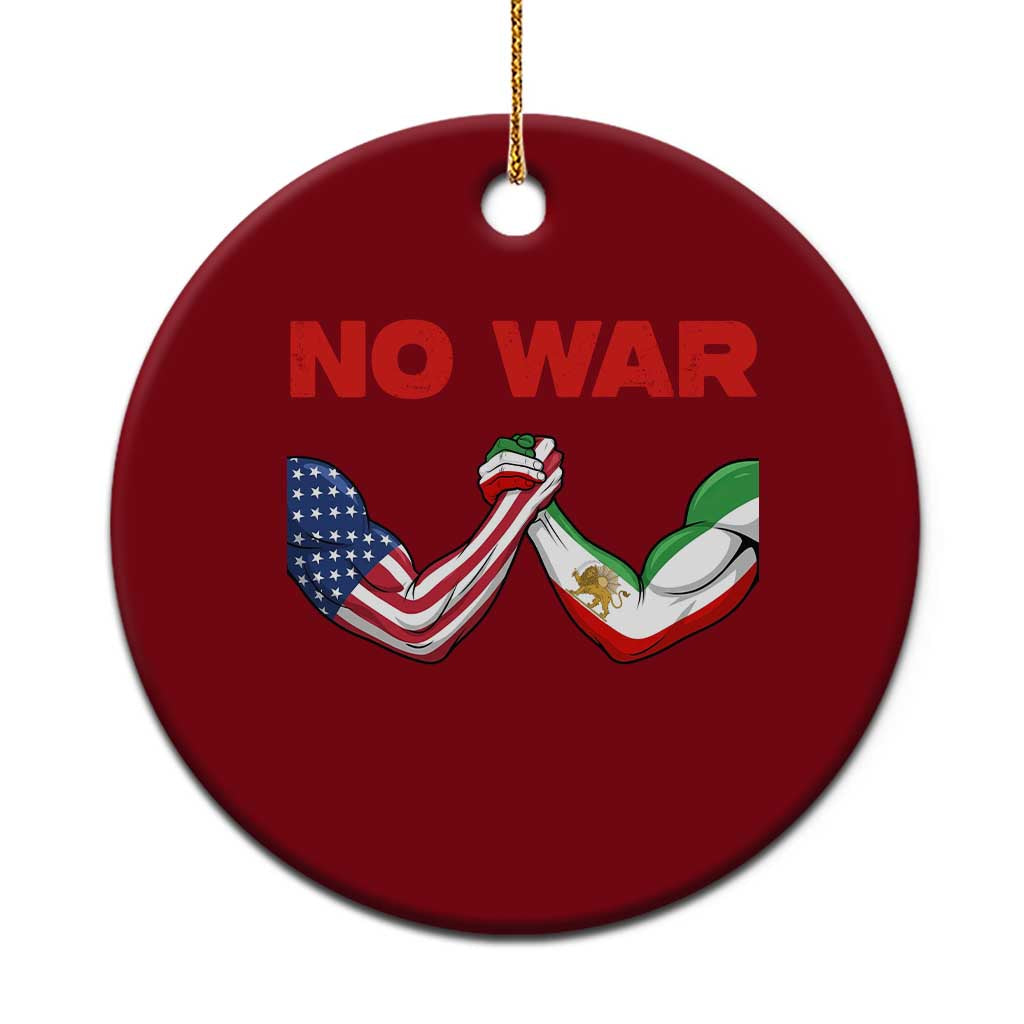 Free Iran Ceramic Ornament No War Support Iranian Freedom