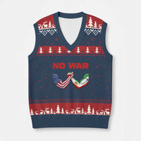 Free Iran V-Neck Knit Sweater Vest No War Support Iranian Freedom