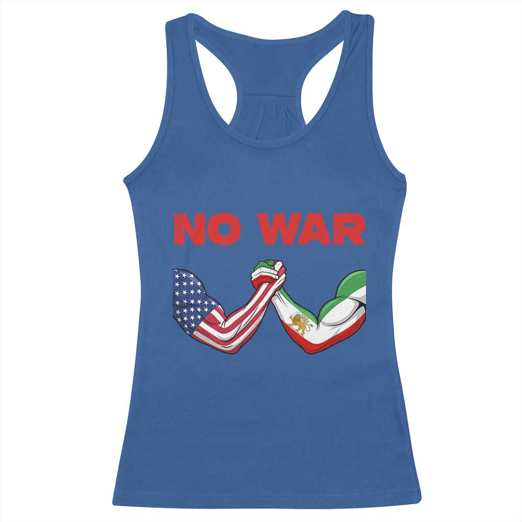 Free Iran Racerback Tank Top No War Support Iranian Freedom