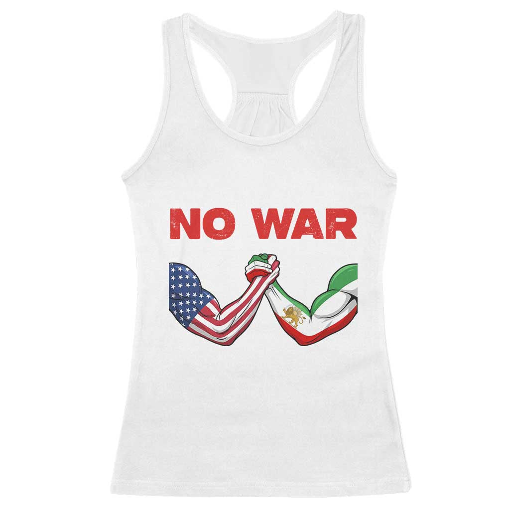 Free Iran Racerback Tank Top No War Support Iranian Freedom