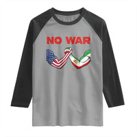 Free Iran Raglan Shirt No War Support Iranian Freedom
