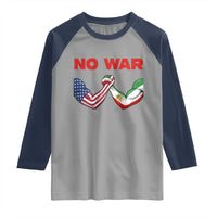 Free Iran Raglan Shirt No War Support Iranian Freedom