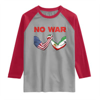 Free Iran Raglan Shirt No War Support Iranian Freedom