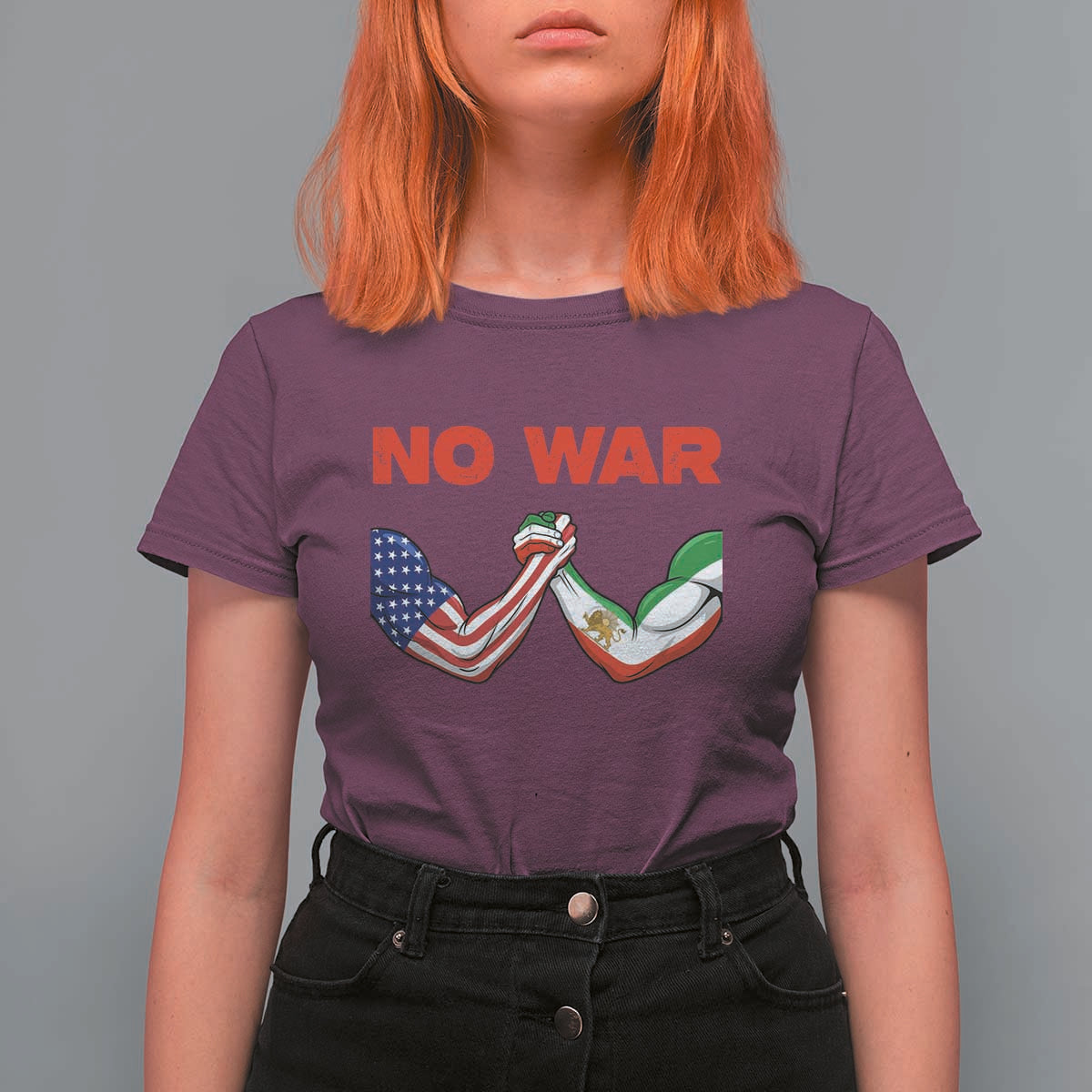 Free Iran T Shirt For Women No War Support Iranian Freedom