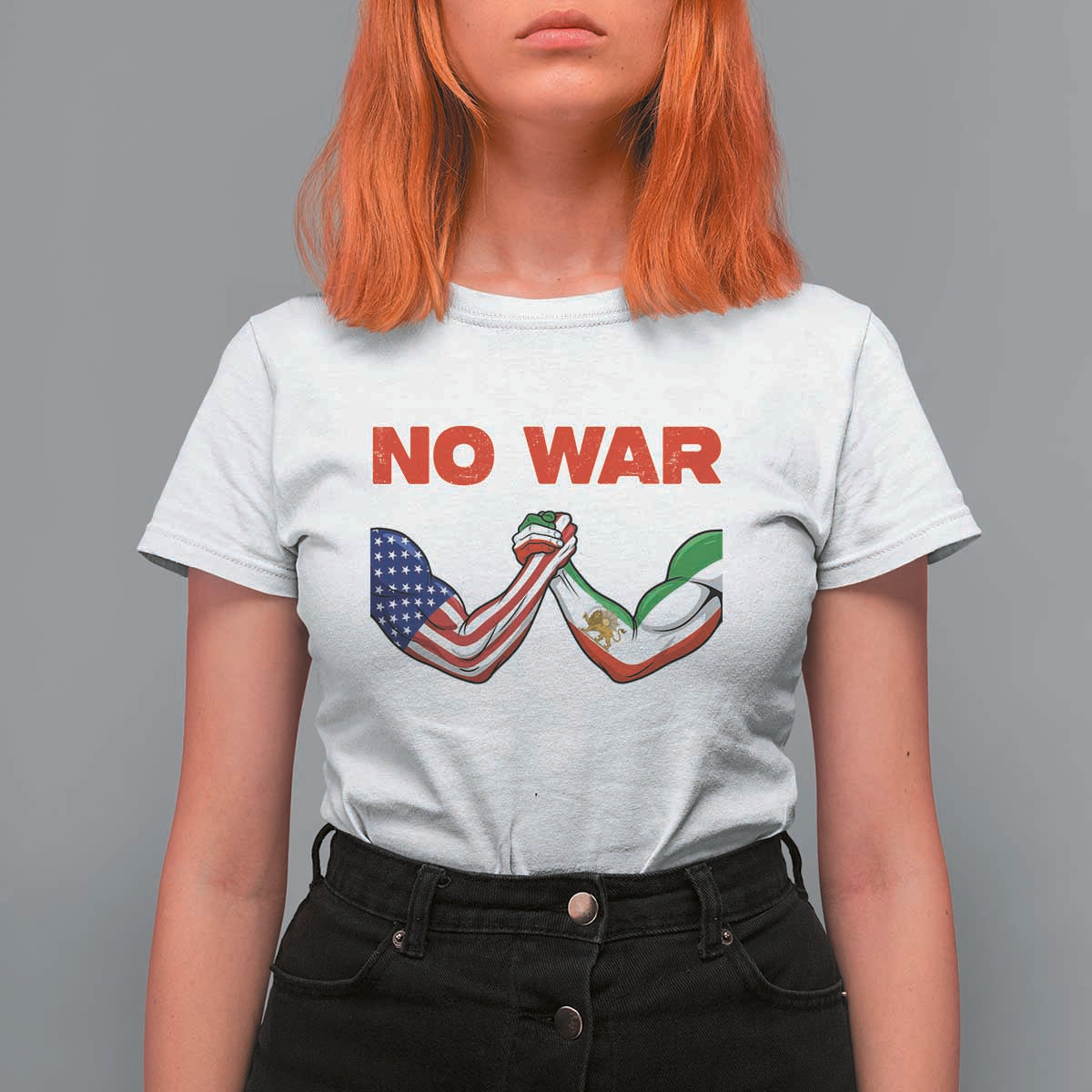 Free Iran T Shirt For Women No War Support Iranian Freedom