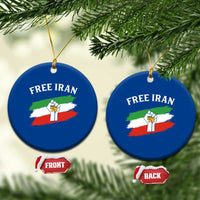 Free Iran Ceramic Ornament Support Iranian Freedom No War