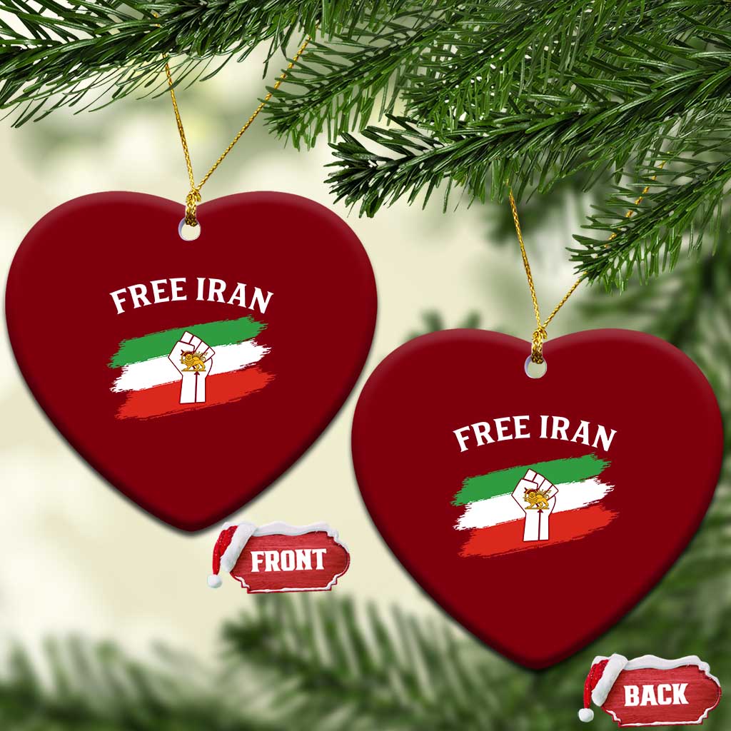 Free Iran Ceramic Ornament Support Iranian Freedom No War