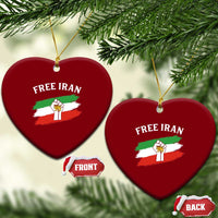 Free Iran Ceramic Ornament Support Iranian Freedom No War