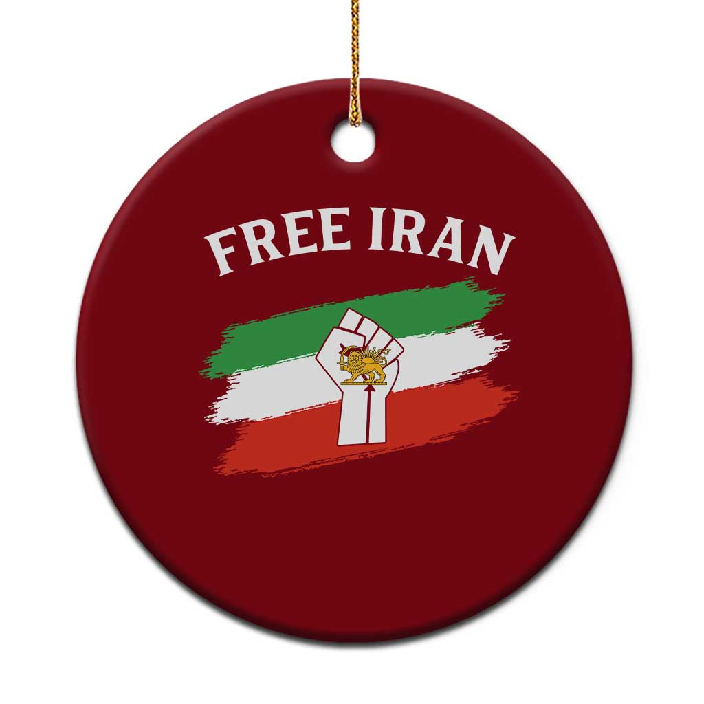 Free Iran Ceramic Ornament Support Iranian Freedom No War