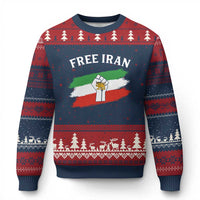 Free Iran Ugly Christmas Sweater Support Iranian Freedom No War