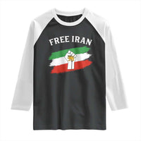 Free Iran Raglan Shirt Support Iranian Freedom No War