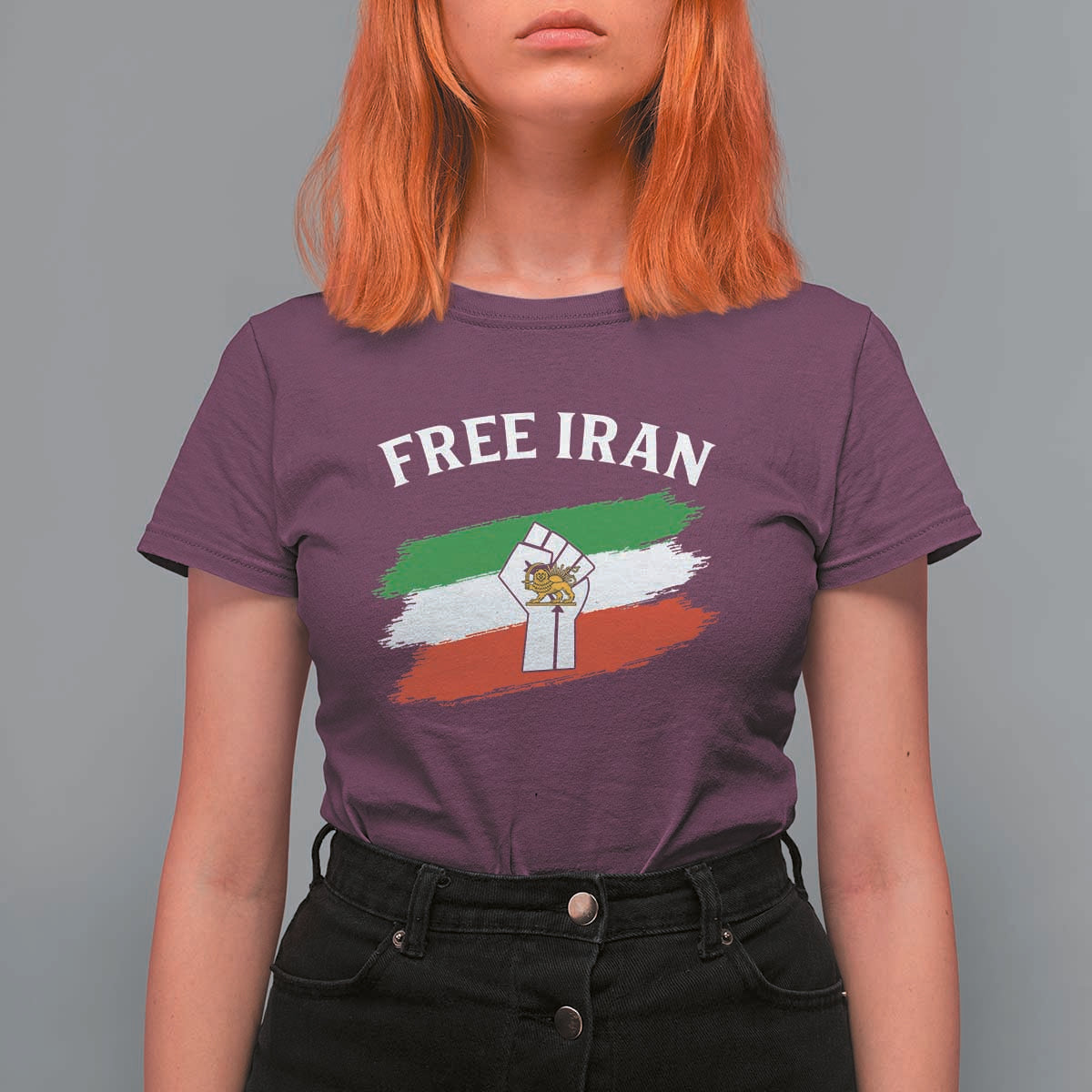 Free Iran T Shirt For Women Support Iranian Freedom No War