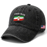 Free Iran Washed Cotton Baseball Cap Support Iranian Freedom No War
