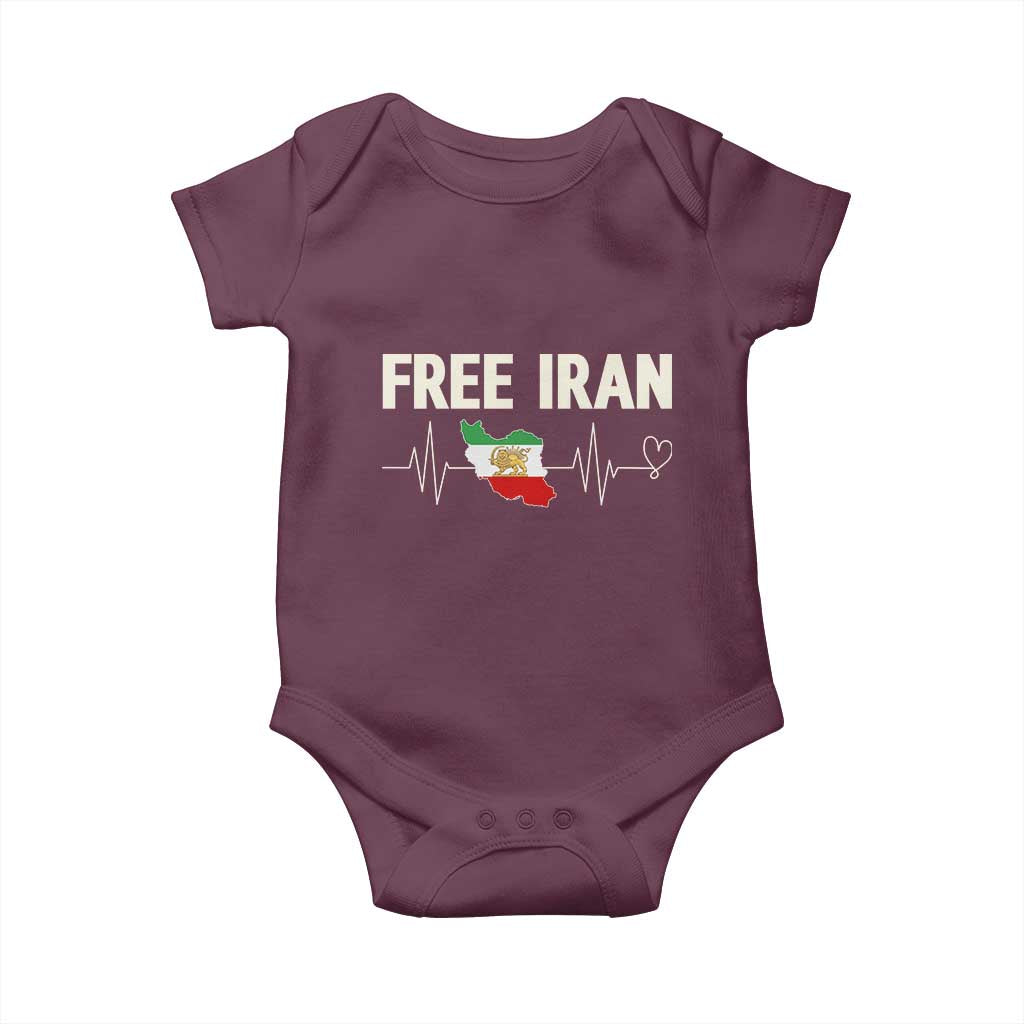 Free Iran Flag Baby Onesie Support Iranian Freedom