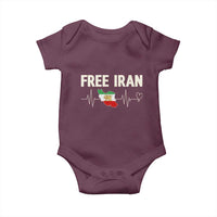 Free Iran Flag Baby Onesie Support Iranian Freedom