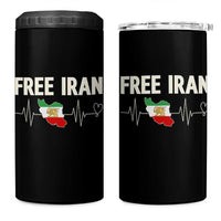 Free Iran Flag 4 in 1 Can Cooler Tumbler Support Iranian Freedom