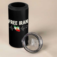 Free Iran Flag 4 in 1 Can Cooler Tumbler Support Iranian Freedom
